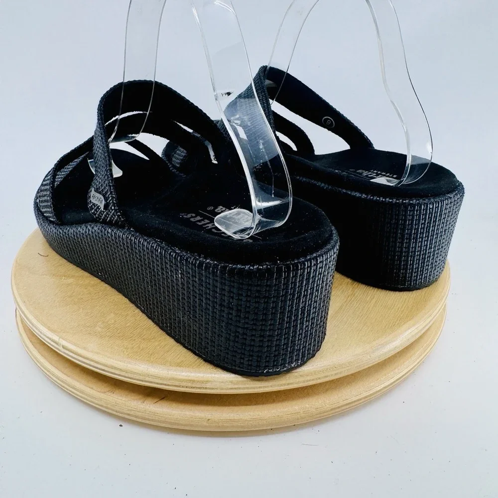 Skechers Martha Stewart Beverlee Platform Sandals Womens 9 Black‎ Comfort Shoes